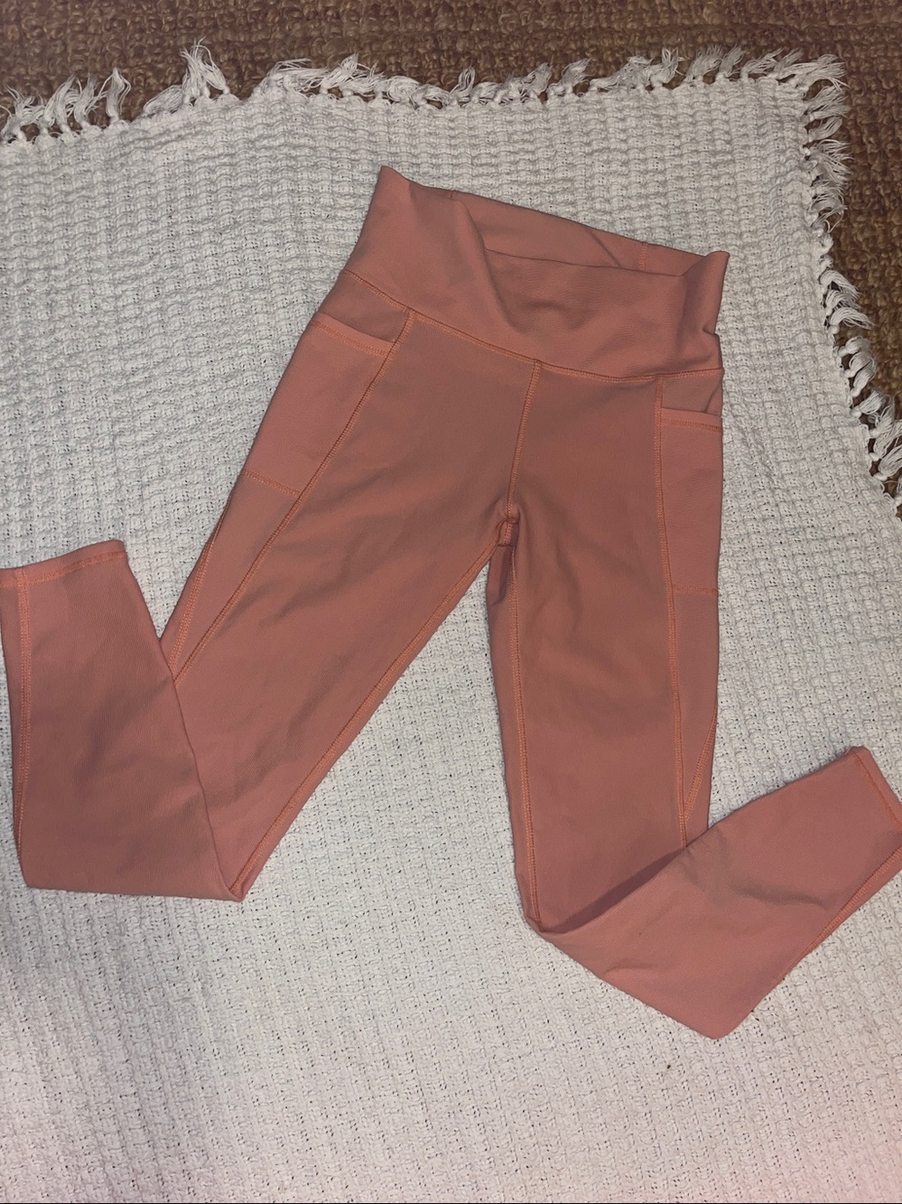Kyodan peachy pink Jersey Leggings • sz M in EUC!!